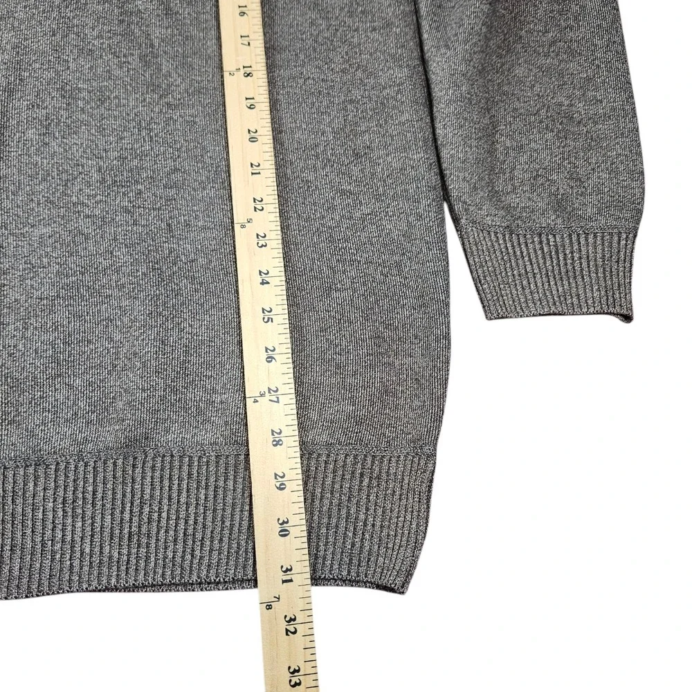 Silver Needle Sweater Mens XL 1/4 Zip Pullover High Neck Gray W/ Brown Accents‎